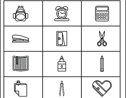 Educational Equipment Icon Set Design