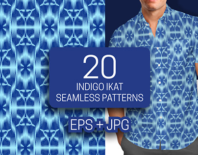 Indigo seamless patterns