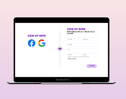 Daily UI Challenge D01 - Sign up Form