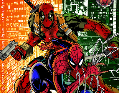 Deadpool and Spiderman Inking and Coloring