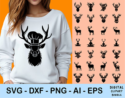Elk Vector Illustration SVG Bundle
