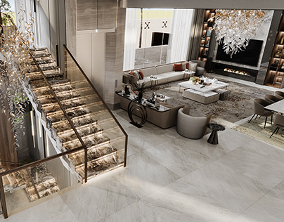 reception - staircase luxury villa