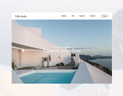 Villa Sofia - Website Design using Massive typography