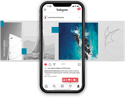 Instagram Post Design and Story for Yacht Charter