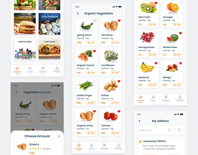 E nature Food Mart App Design 20 Screens