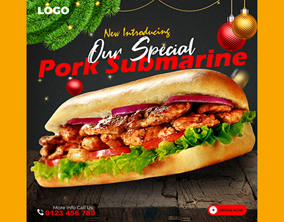 Special Pork Submarine Social Medai Banner