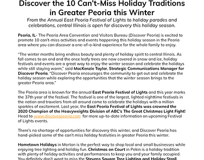 Holiday Press Release