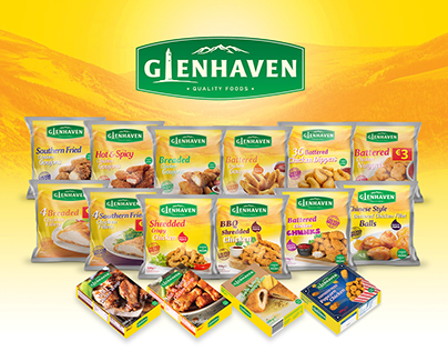 Glen haven Quality Foods Photography and Package Design