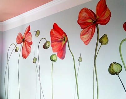 Interior painting "Poppy field"