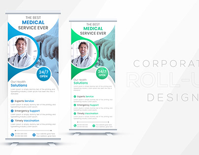 Healthcare and medical roll-up design.