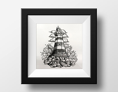 Lighthouse_stone lithography