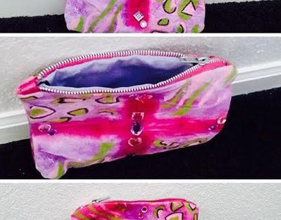 Dyed Fabric Zipper Pouch