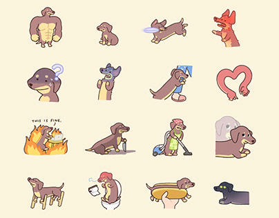 Coco the Sausage Dog Sticker Pack