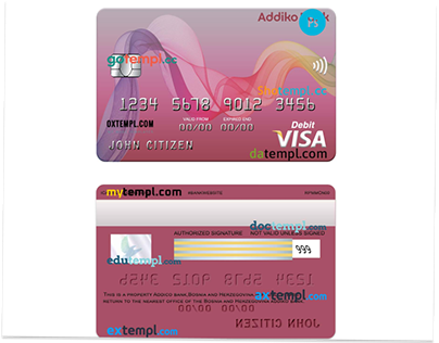 Bosnia and Herzegovina Addiko bank visa card