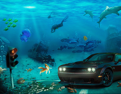 Challenger Underwater | Photo Manipulation