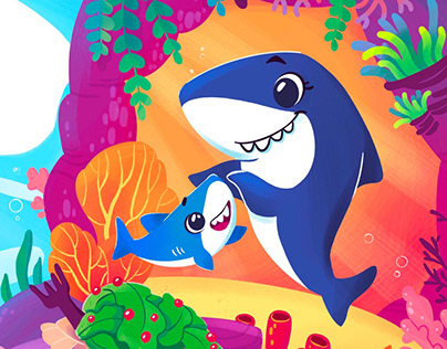 Book Cover illustration | Baby shark friend