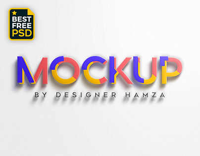 3D LOGO MOCKUP WITH REALISTIC SHADOW