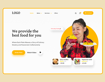 Food Website Ui landing page