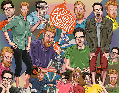 Good Mythical Morning illustrated collage