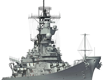 Battleship USS Iowa in various points of her career