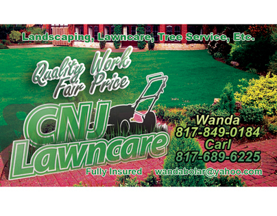CNJ Lawncare business cards