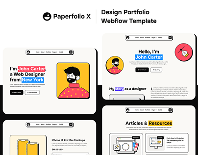 Paperfolio X - Design Portfolio Webflow Template