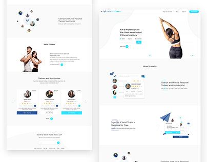 Valet Fitness Landing page