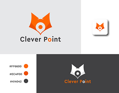 Clever Point logo fox minimal logo