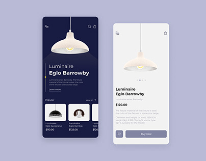 Luminaire Store App Design