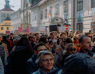 Street photography: Zagreb Protest 17.02.2024.
