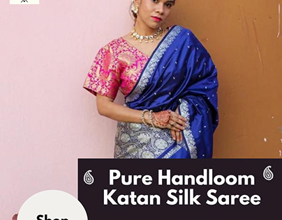 pure handloom katan silk saree