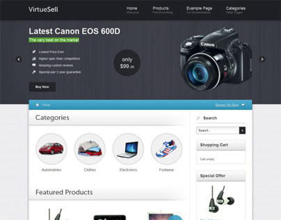 VirtueSell, Joomla Premium VirtueMart eShop Template
