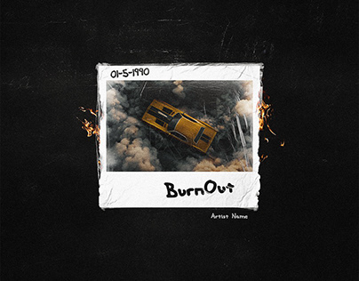 Burn Out Album Cover Art PSD Template