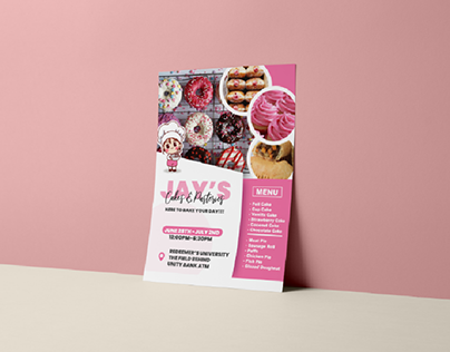 Flyer for Jay's cakes and Pasteries