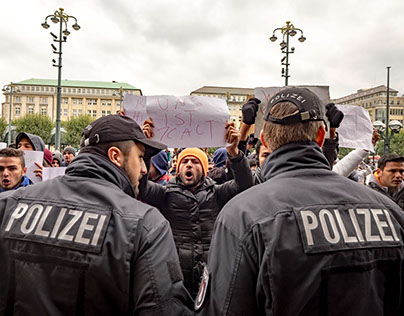 2015-10-13 Flüchtlingsprotest in der Hamburger City