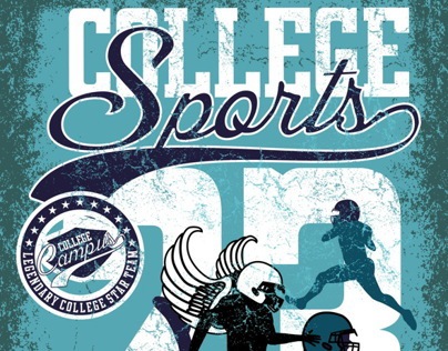 american college sports vector art
