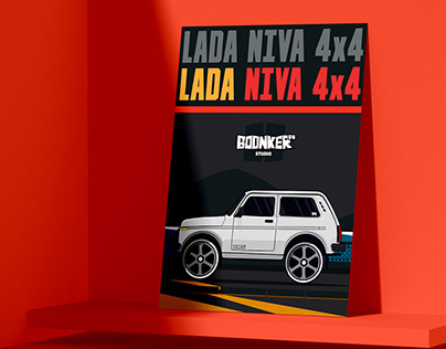 Lada Niva 4x4 Animated Poster