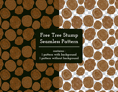 Free Tree Stump Seamless Pattern