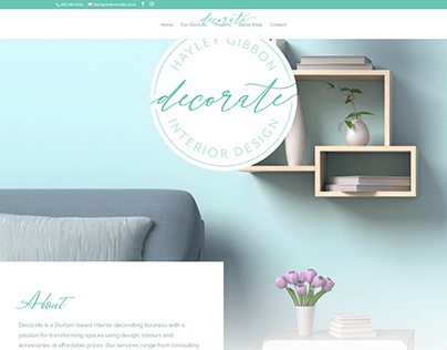 Hayley Gibbon Interior Design Website - Home Page