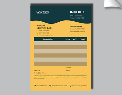 business stationary invoice design
