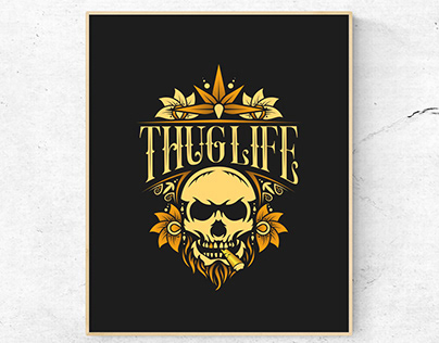 Thug Life Vintage Art typographic poster/tees design.