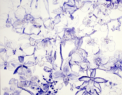 20cent ballpoint biro orchid illustration2