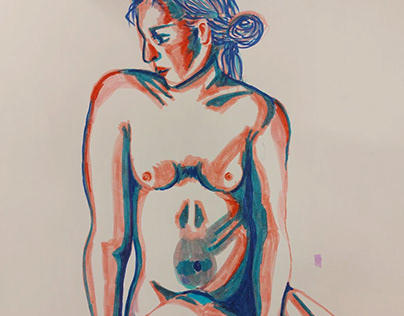 Naked model sketch