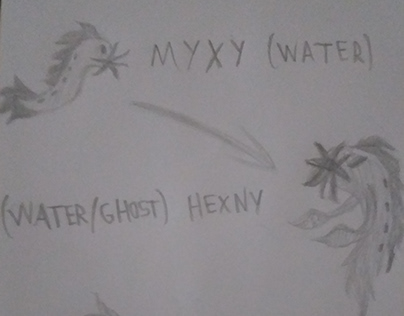 Sketch Pokémon fanmade - Myxy, Hexny, Hagyssal