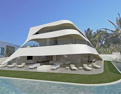 Futuristic house design like as shells
