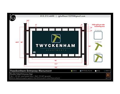 Twyckenham Entryway Sign