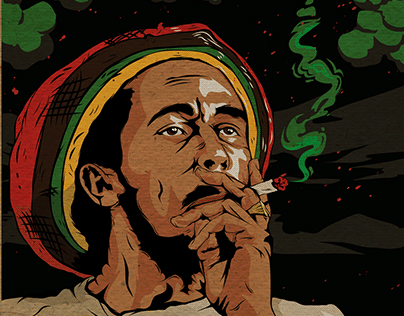 Bob Marley's Vintage Portrait | Behance