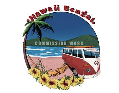 hawaii beach illustration