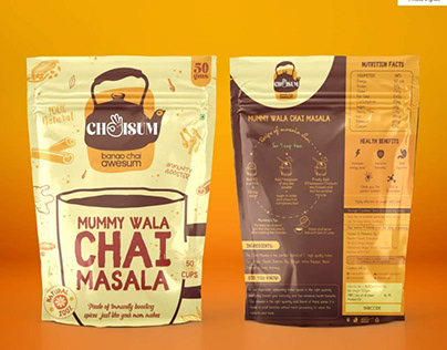 Logo and packaging design for a Chai masala pouch