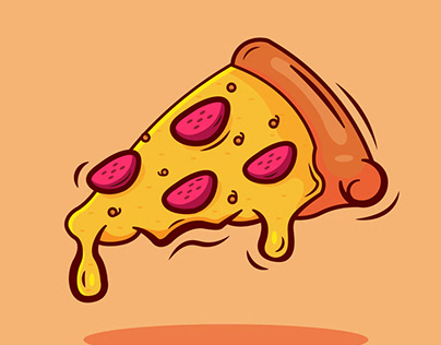 Flat design slice of pizza